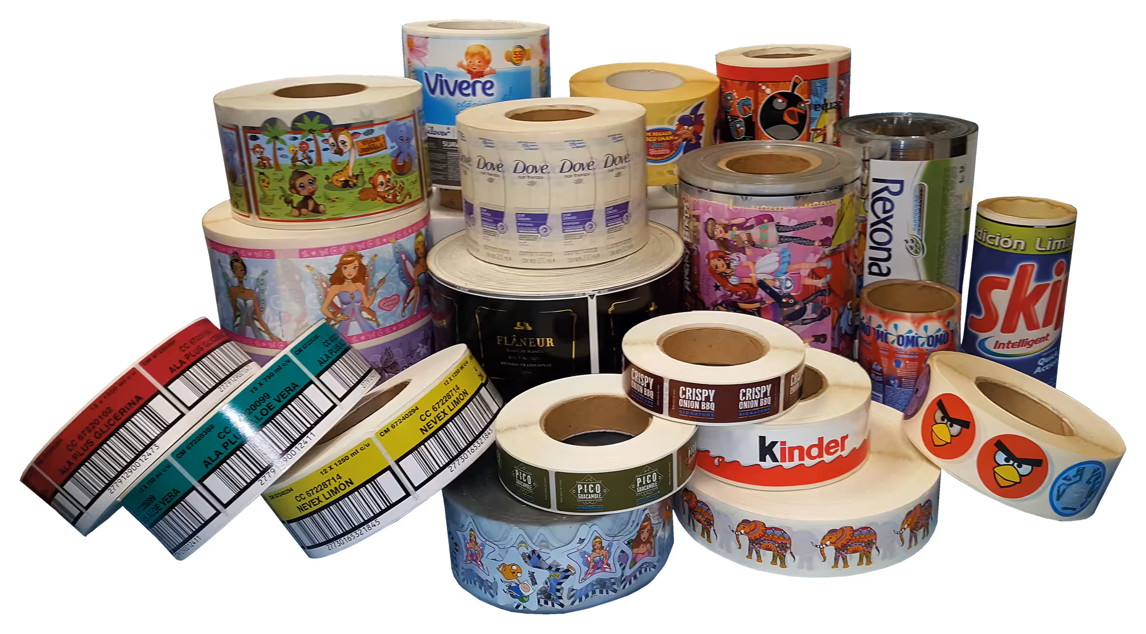 Rollos de etiquetas y productos de impresión flexográfica
